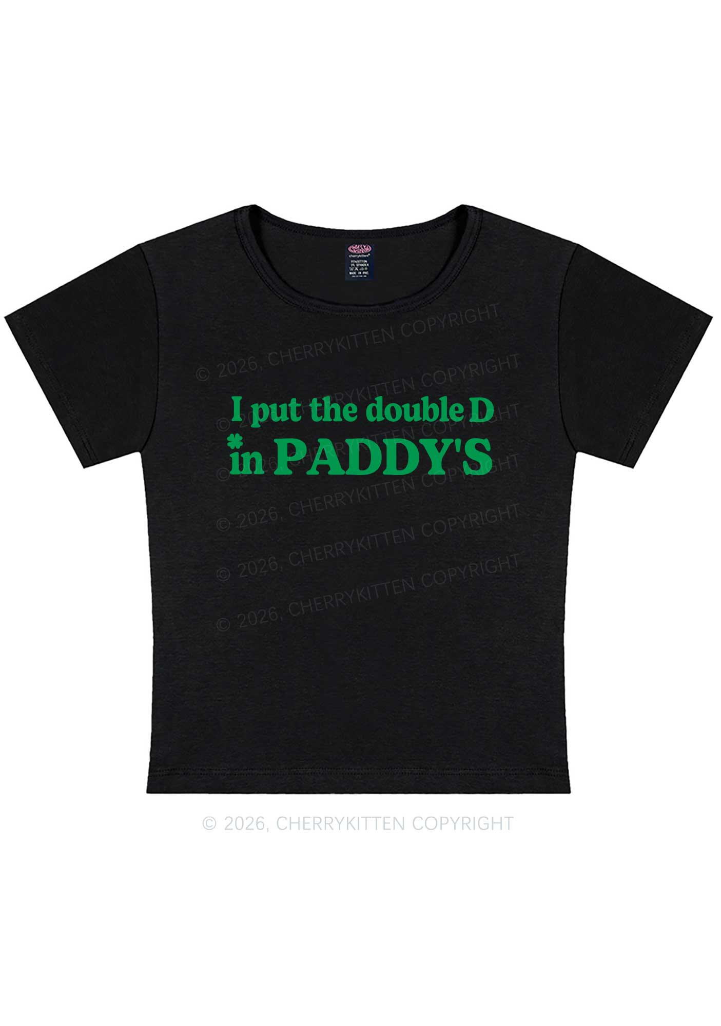 Put Double D In Paddys St Patricks Y2K Baby Tee Cherrykitten
