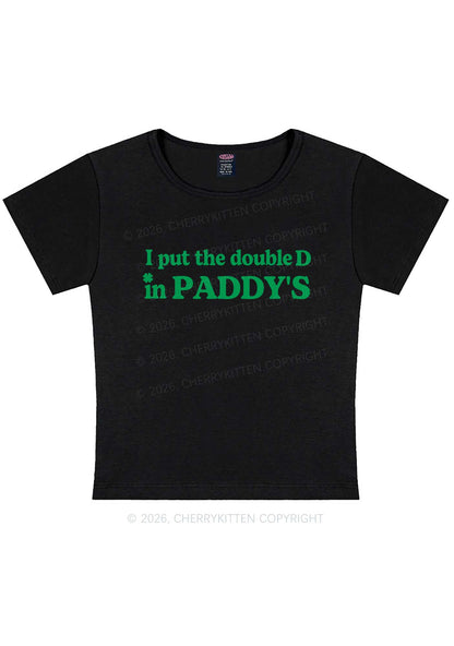 Put Double D In Paddys St Patricks Y2K Baby Tee Cherrykitten