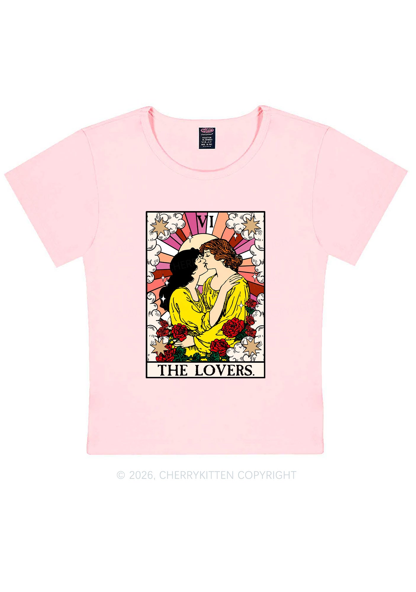 Kissing Lesbians Pride Y2K Baby Tee Cherrykitten