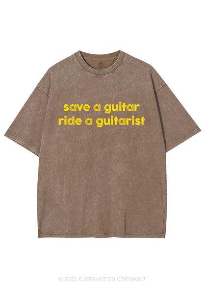 Ride A Guitarist Y2K Shirts Washed Tee Cherrykitten