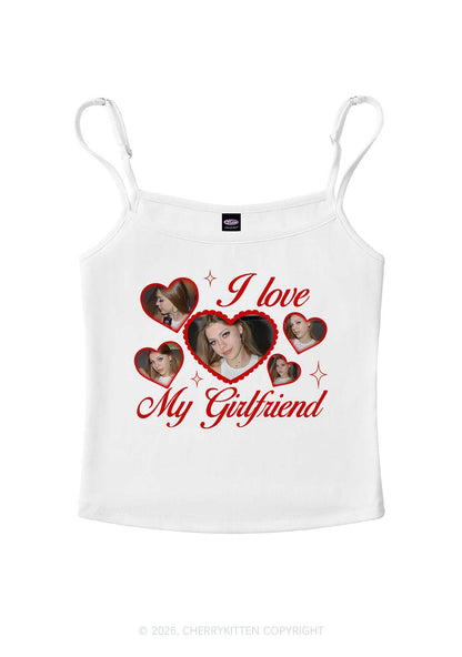 Custom Photo I Love My GF BF Valentine's Day Y2K Spaghetti Strap Cami Cherrykitten