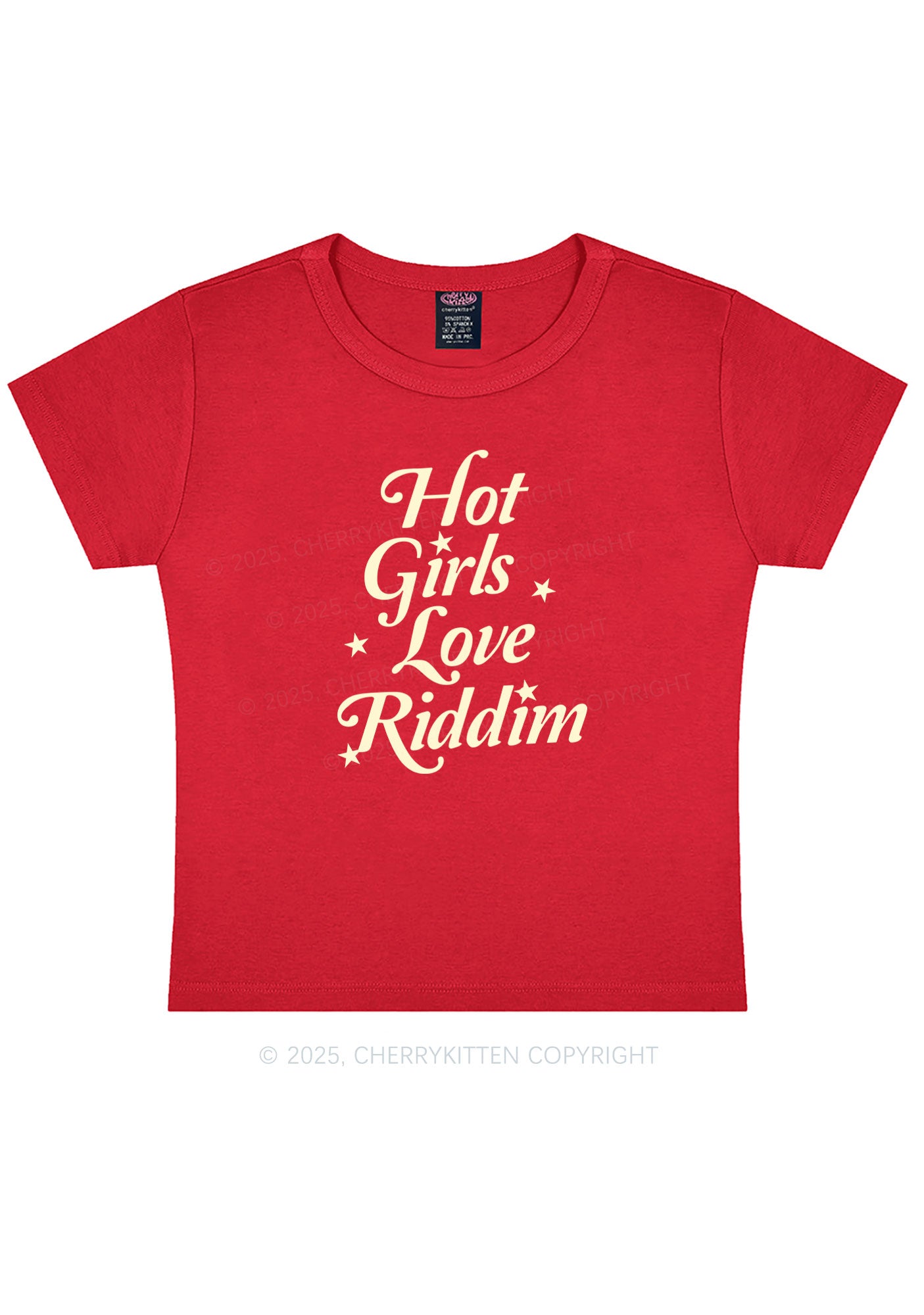 Hot Girls Love Riddim Y2K Baby Tee Cherrykitten