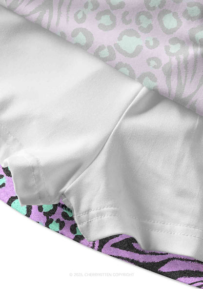 Lavender Zebra Y2K Print Mini Skirt Cherrykitten