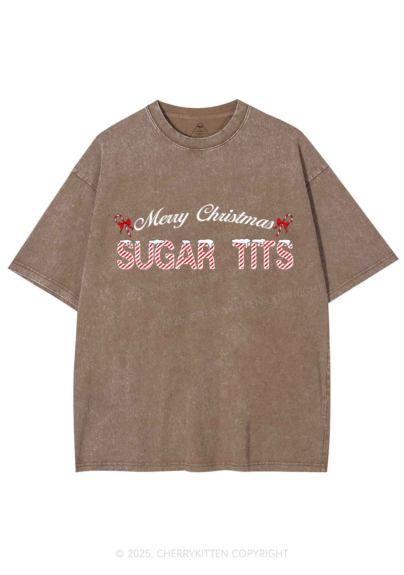 Christmas Sugar Txts Y2K Shirts Washed Tee Cherrykitten