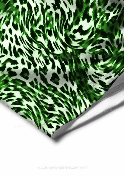 Retro Green Leopard St Patricks Y2K Print Men Boxer Briefs Cherrykitten