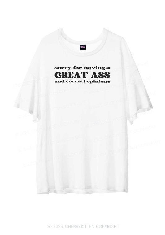 Sorry For Having Great Axx Y2K Sheer Boyfriend Tee Cherrykitten