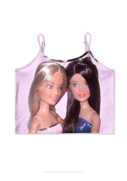 Princess Doll Y2K Print Cami Crop Top Cherrykitten