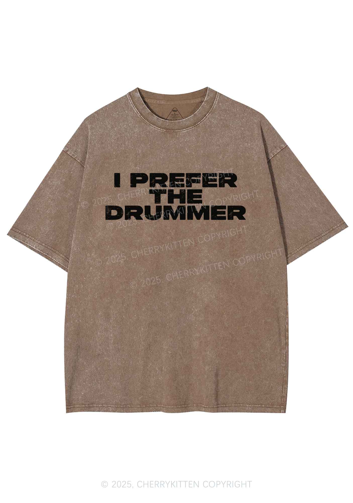 I Prefer The Drummer Y2K Shirts Washed Tee Cherrykitten