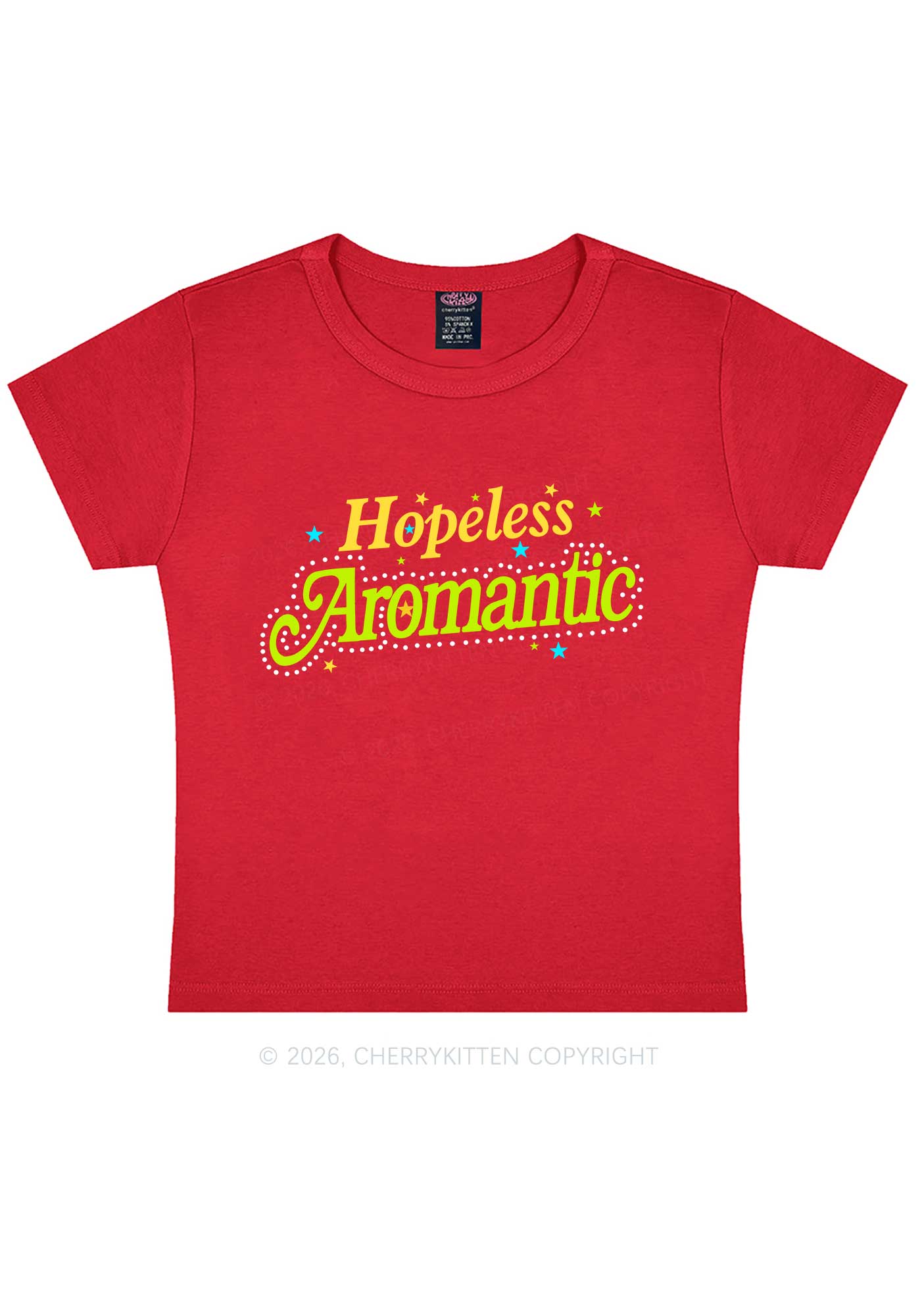 Hopeless Aromantic Pride Y2K Baby Tee Cherrykitten