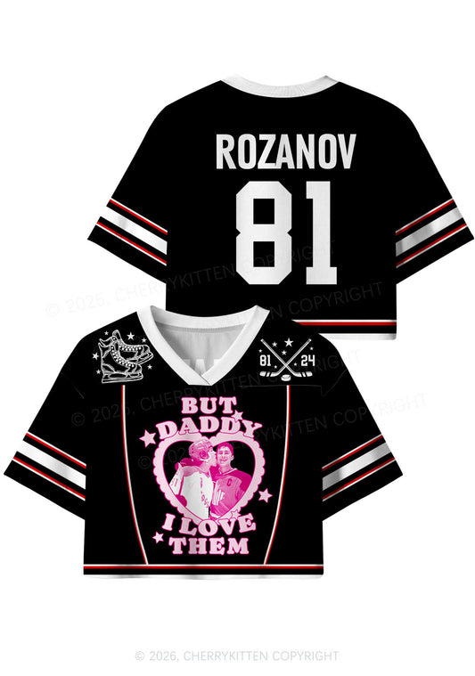 Black But Daddy I Love Them HR Y2K Crop Sport Jersey Shirts Cherrykitten