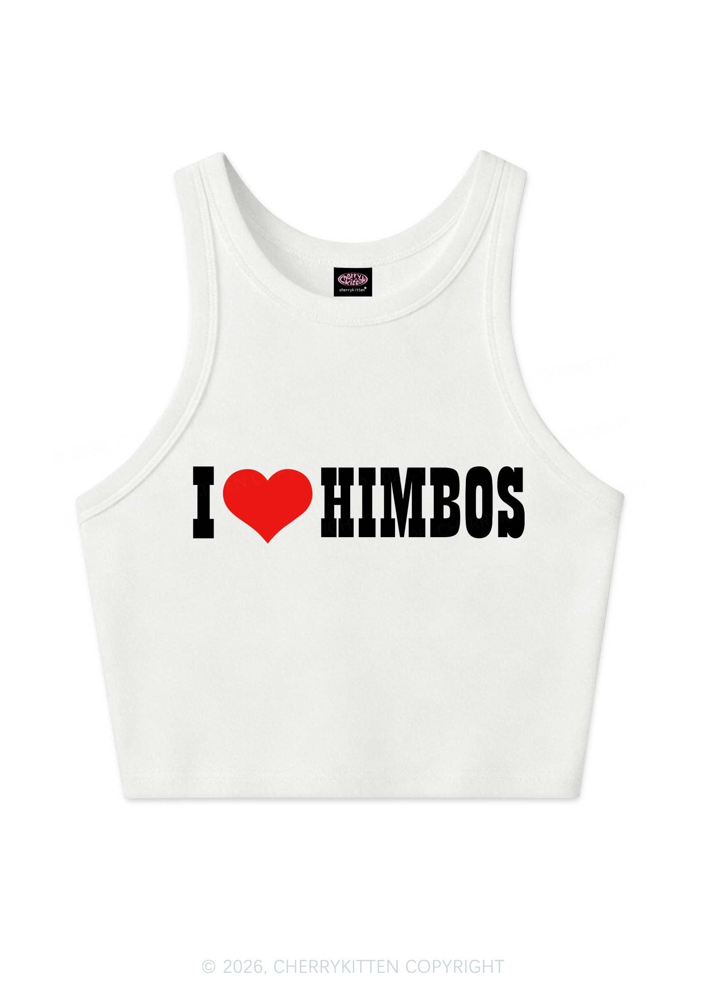 I Love Himbos Y2K Crop Tank Top Cherrykitten