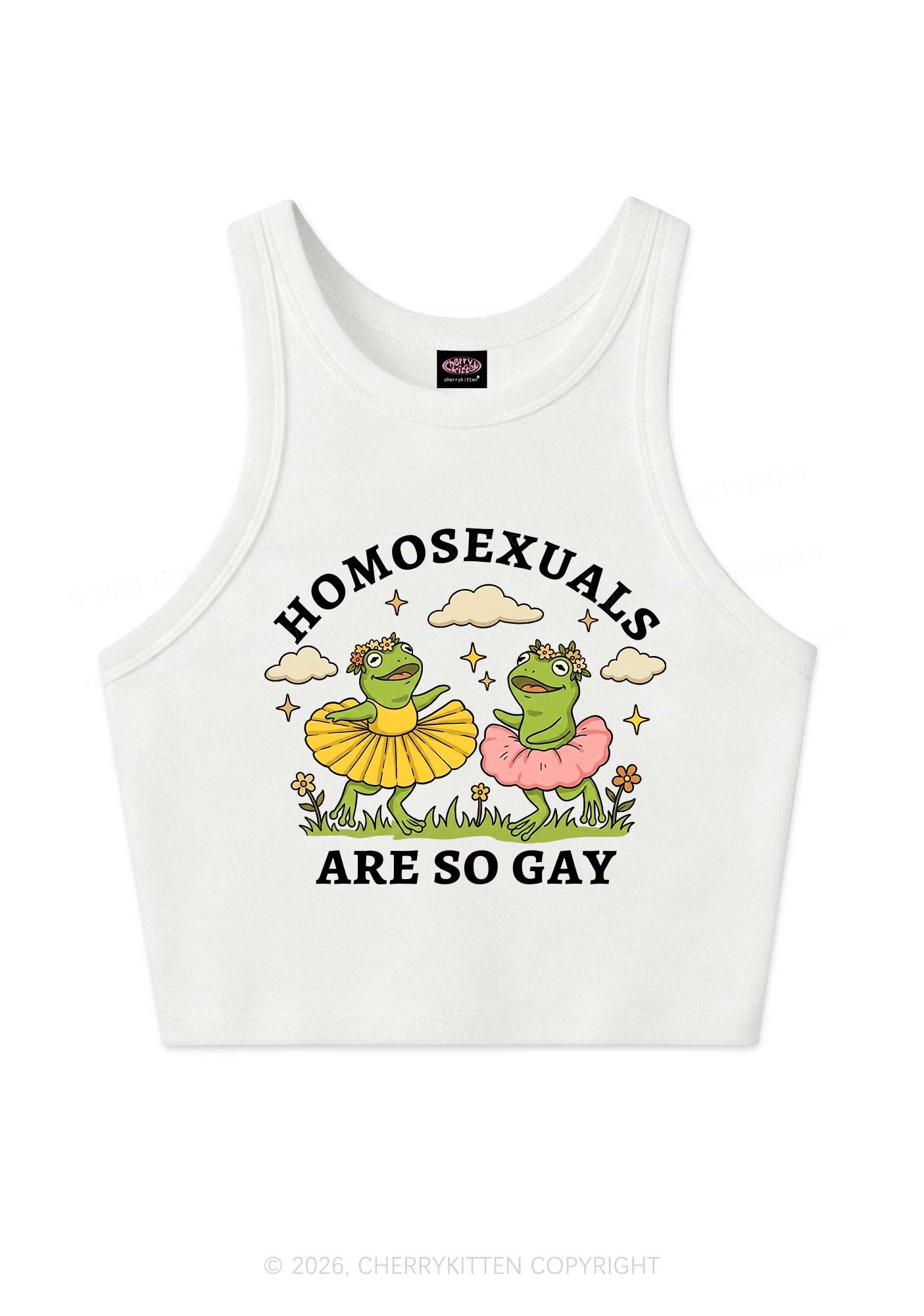 Homosexuals Are So Gay Pride Y2K Crop Tank Top Cherrykitten