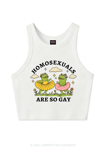 Homosexuals Are So Gay Pride Y2K Crop Tank Top Cherrykitten