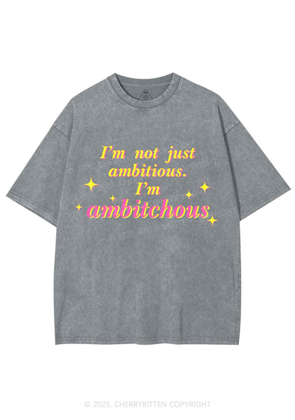 Not Ambitious Im Ambxxchous Y2K Shirts Washed Tee Cherrykitten