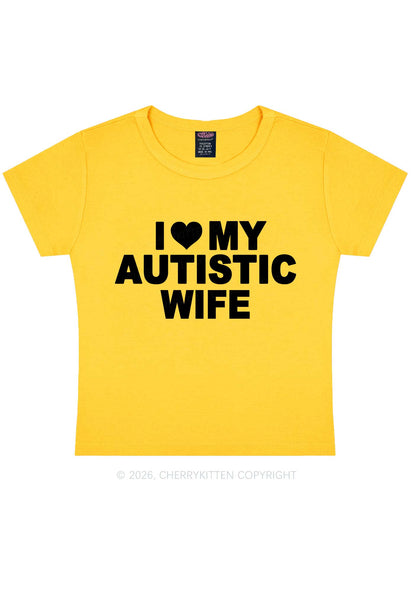 I Love My Autistic Wife Y2K Baby Tee Cherrykitten