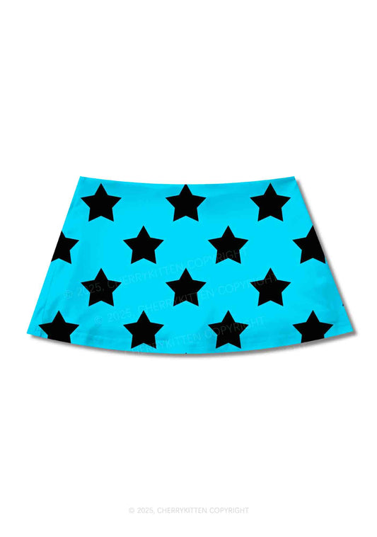 Punk Red Heart Y2K Print Mini Skirt Cherrykitten