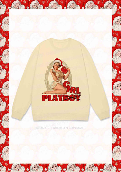 Girl Play Not Boy Christmas Y2K Sweatshirt Cherrykitten