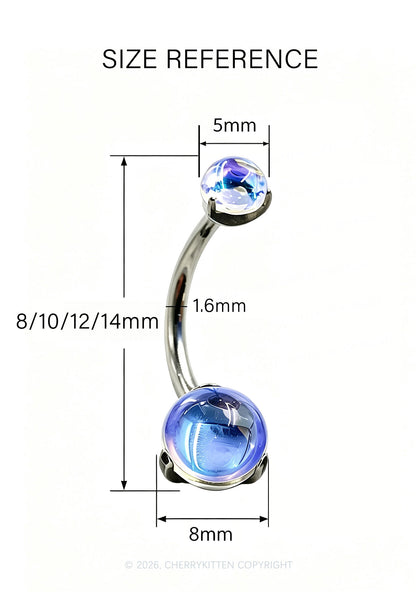 1pc Titanium Moonstone Y2K Navel Piercing Cherrykitten