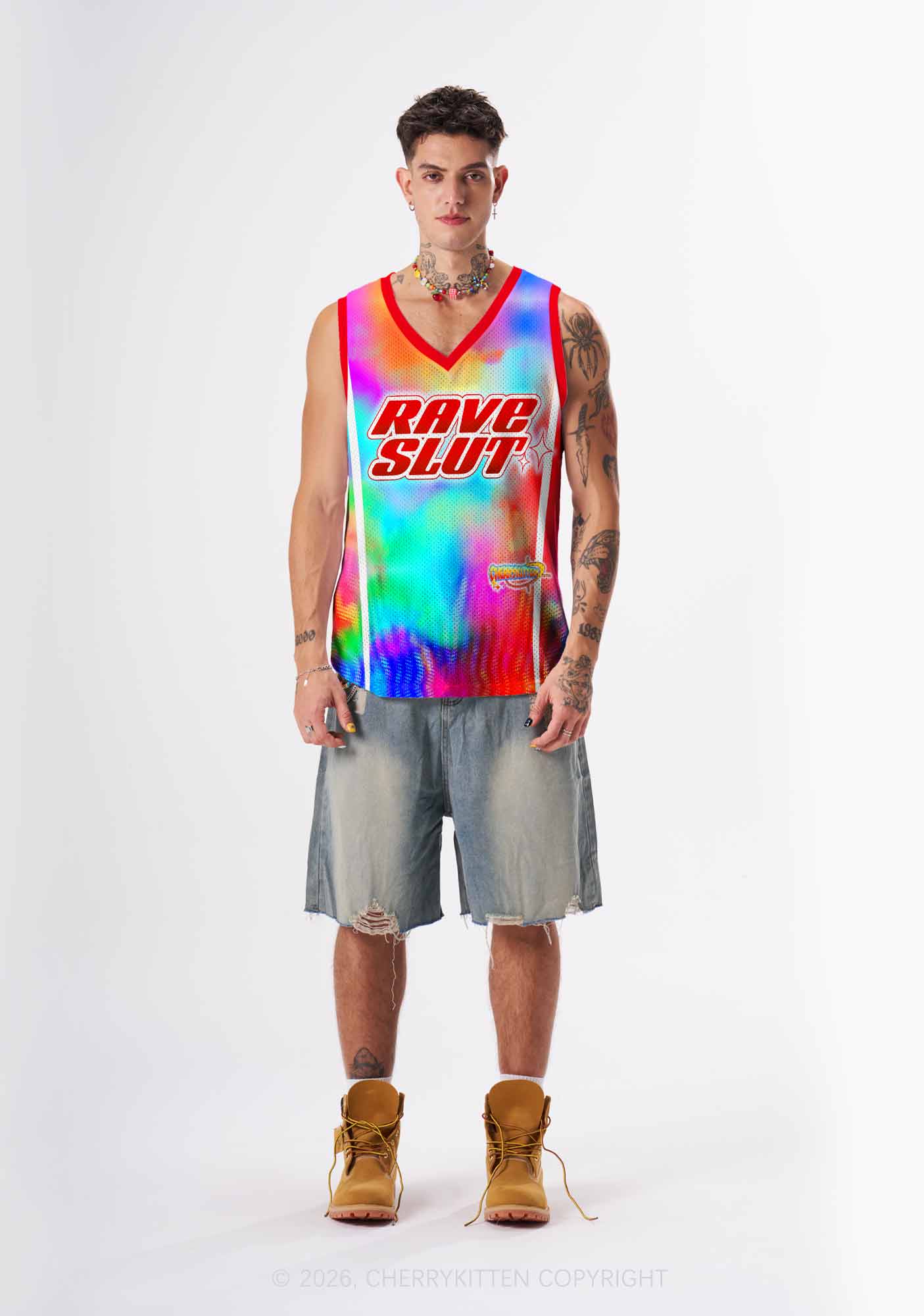Rave Slxt Tie Dye Y2K Sport Jersey Tank Cherrykitten