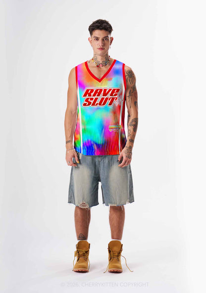 Rave Slxt Tie Dye Y2K Sport Jersey Tank Cherrykitten