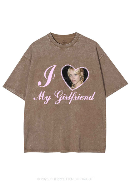 Custom Heart My Bf GF Y2K Shirts Washed Tee Cherrykitten