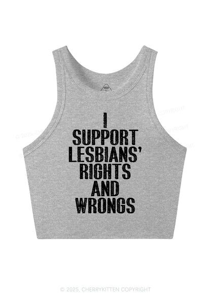 Support Lesbians Rights Pride Y2K Crop Tank Top Cherrykitten