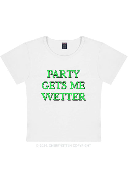 Curvy Party Gets Me Wetter Y2K Baby Tee Cherrykitten