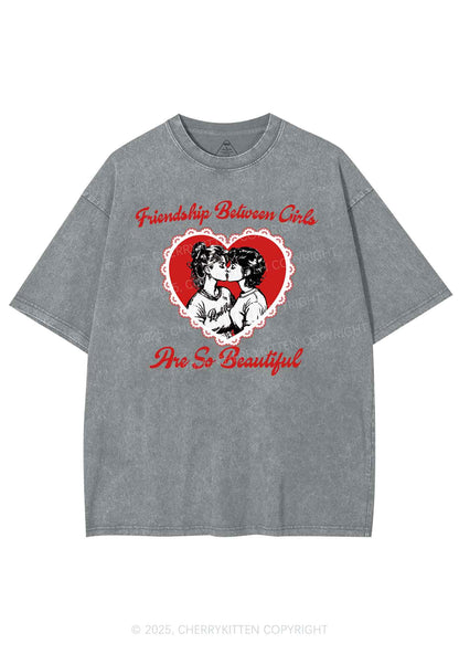 Friendship Between Girls Pride Y2K Shirts Washed Tee Cherrykitten
