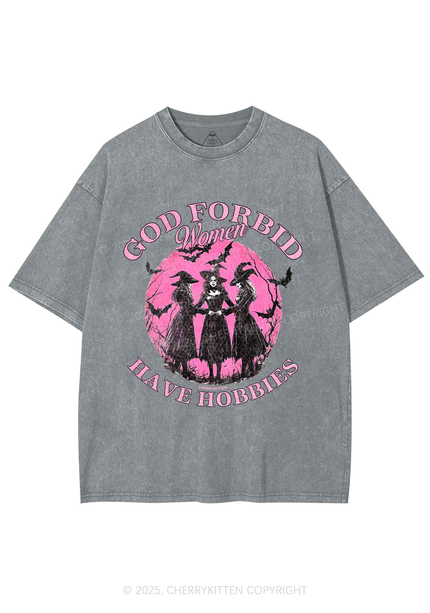 Halloween God Forbid Women Hobbies Y2K Shirts Washed Tee Cherrykitten