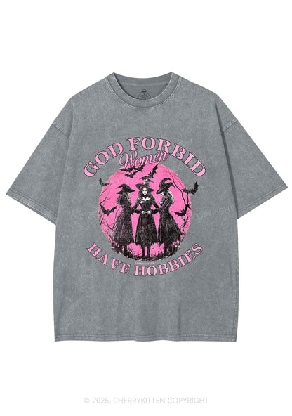 Halloween God Forbid Women Hobbies Y2K Shirts Washed Tee Cherrykitten