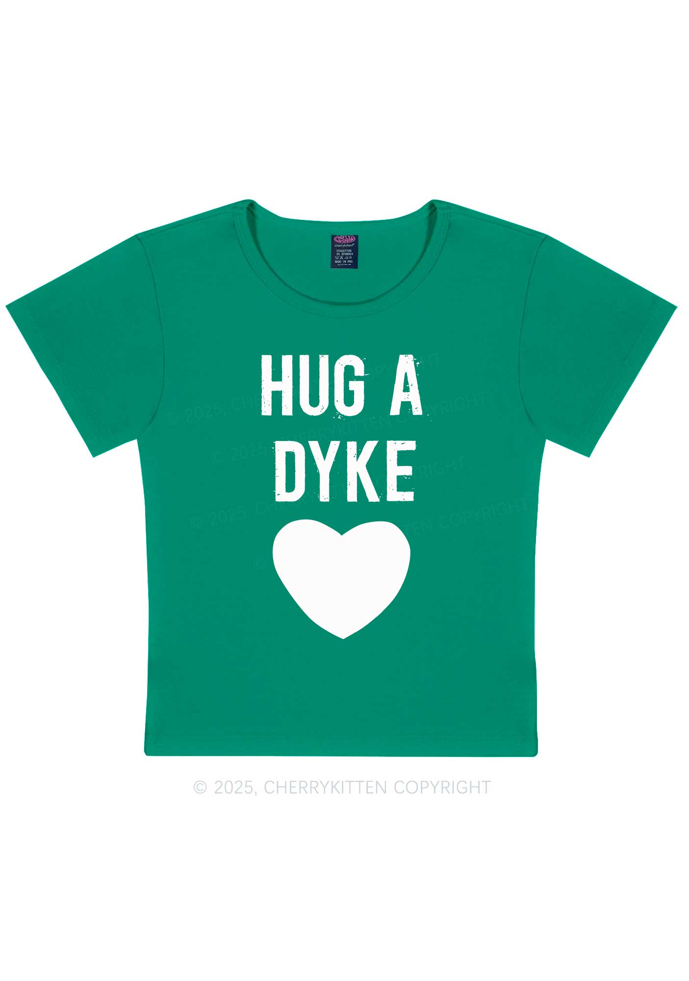 Hug A Dyke Y2K Baby Tee Cherrykitten