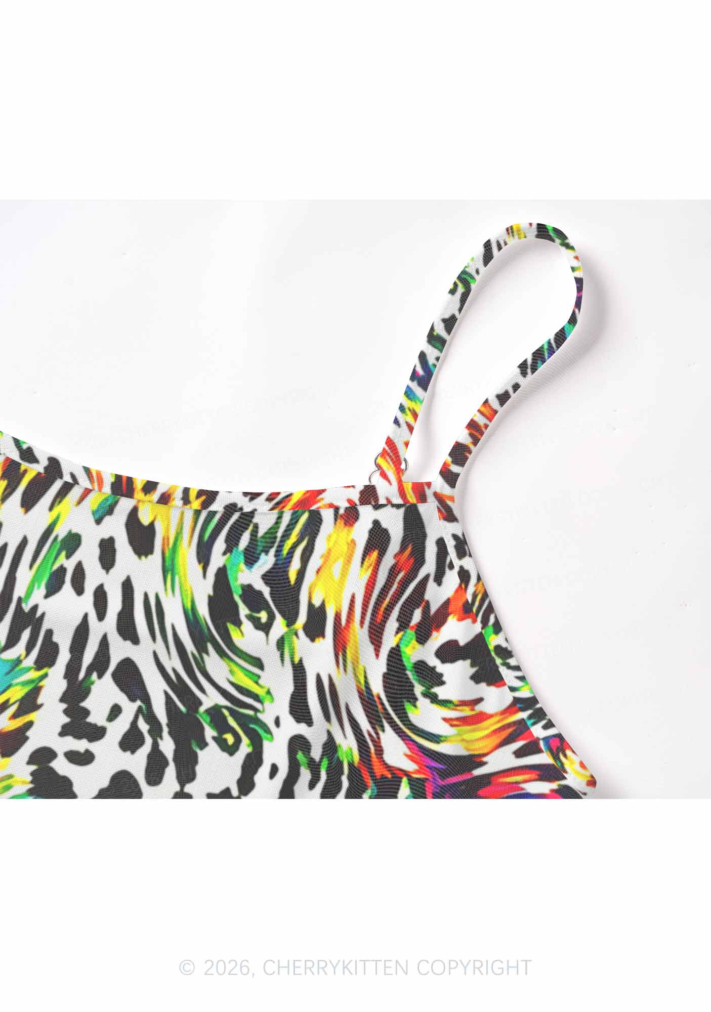 Rainbow Leopard Pride Y2K Mesh Cami Tank Cherrykitten