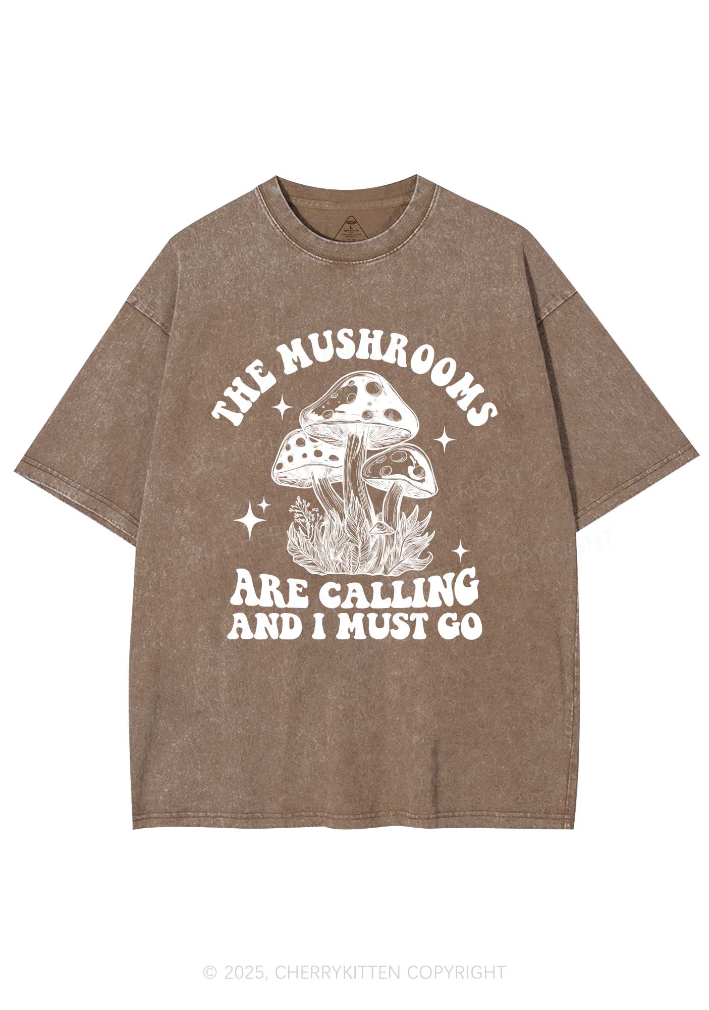 The Mushrooms Are Calling Y2K Shirts Washed Tee Cherrykitten
