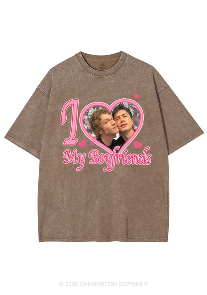 I Love My Boyfriends HR Y2K Shirts Washed Tee Cherrykitten