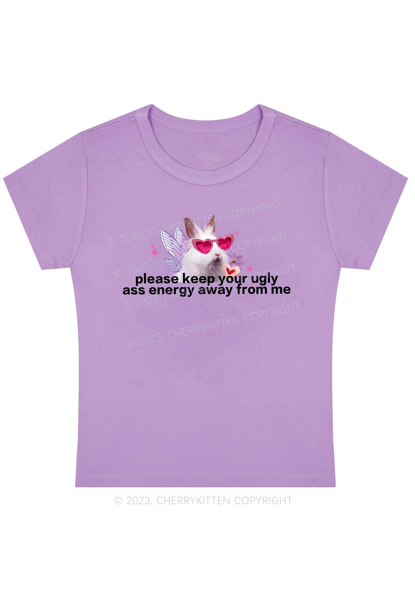 Curvy Please Keep Away From Me Y2K Baby Tee Cherrykitten