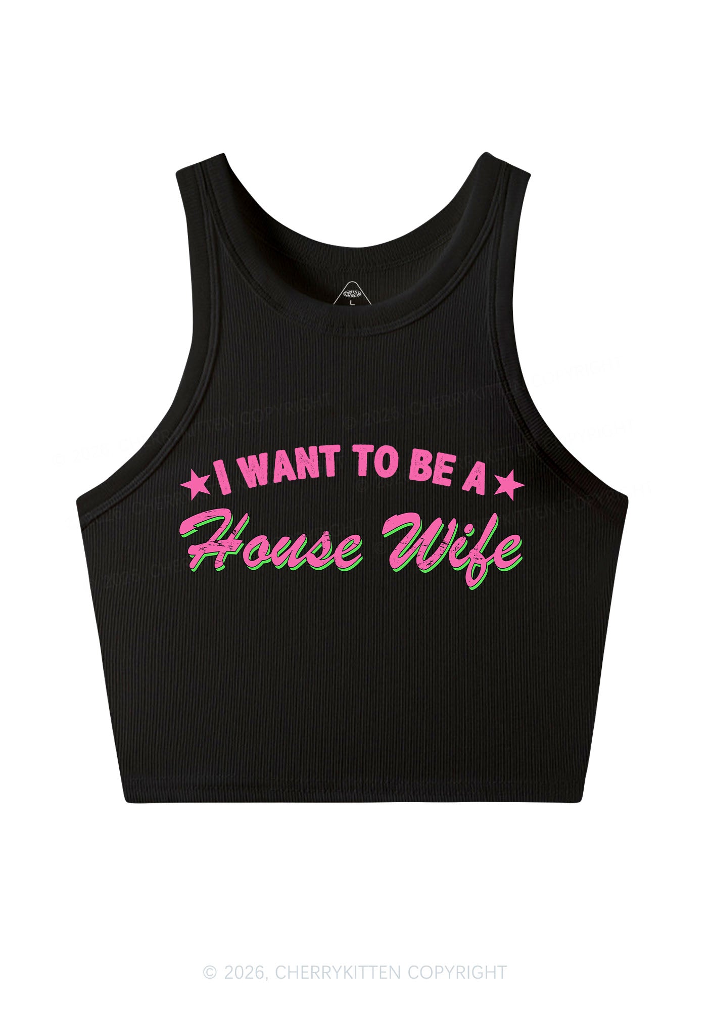 I Want To Be House Wife Y2K Crop Tank Top Cherrykitten