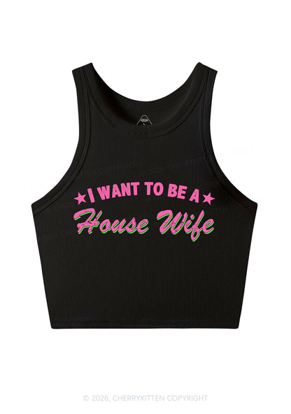 I Want To Be House Wife Y2K Crop Tank Top Cherrykitten