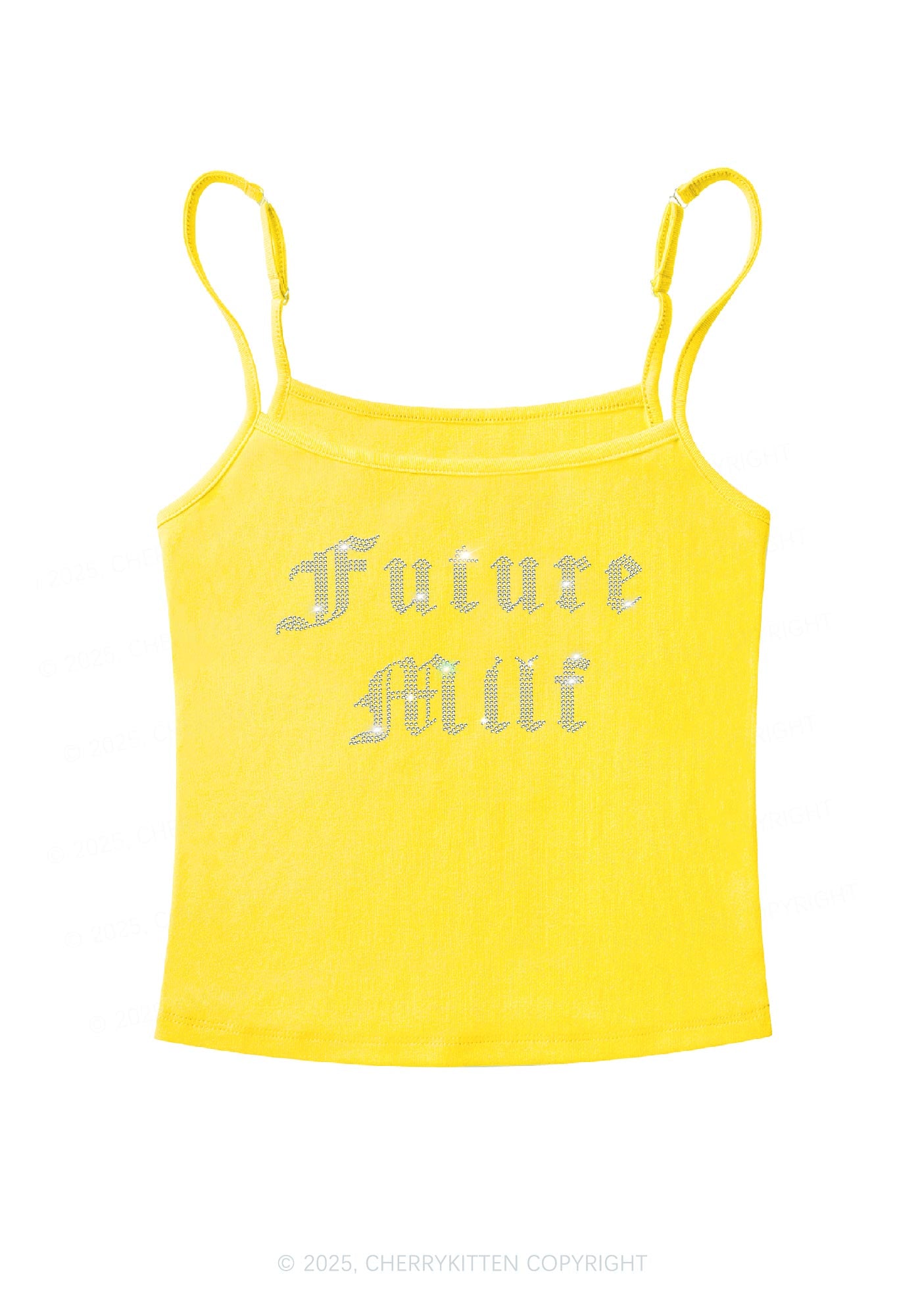 Rhinestone Future Mxxf Y2K Spaghetti Strap Cami Cherrykitten