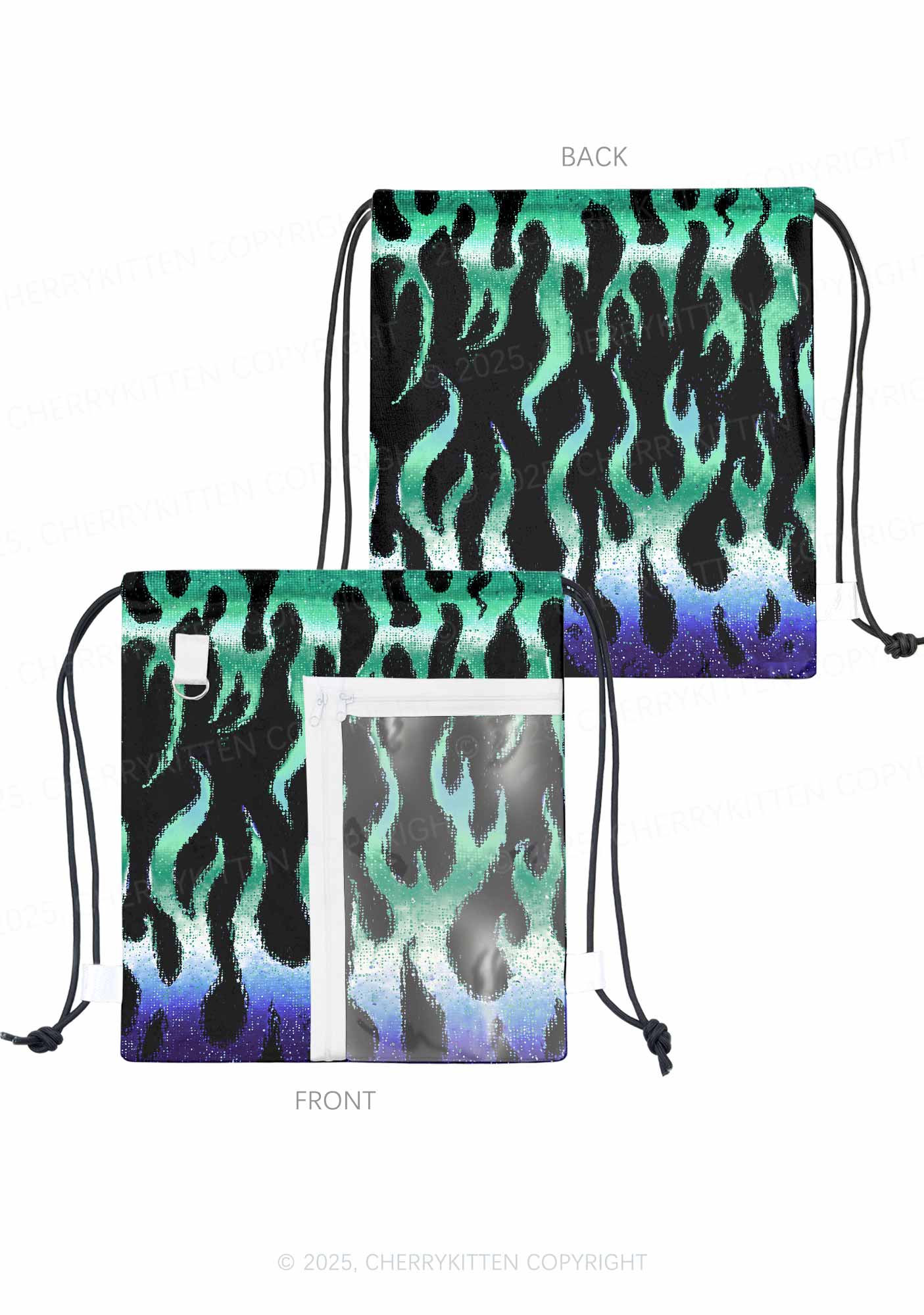 Gay Flame Pride Y2K Drawstring Itabag Backpack Cherrykitten
