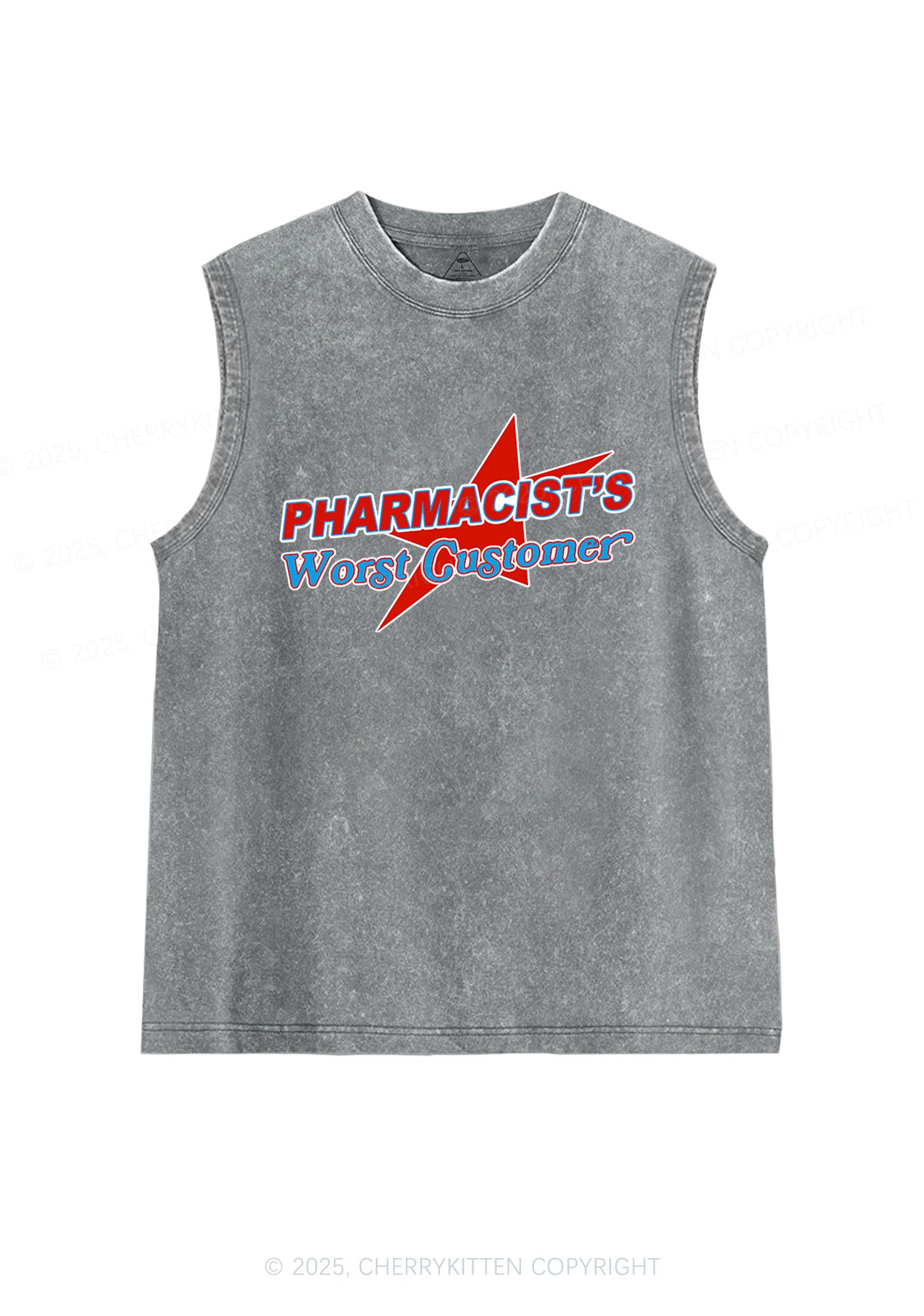 Pharmacists Worst Customer Y2K Washed Muscle Tank Cherrykitten
