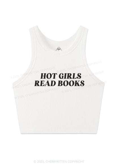 Hot Girls Read Books Y2K Crop Tank Top Cherrykitten