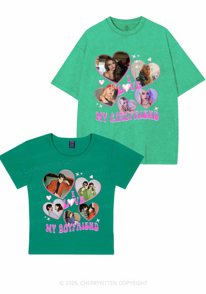 Custom My BF GF Photos Y2K Valentine's Day Couple Shirt Cherrykitten