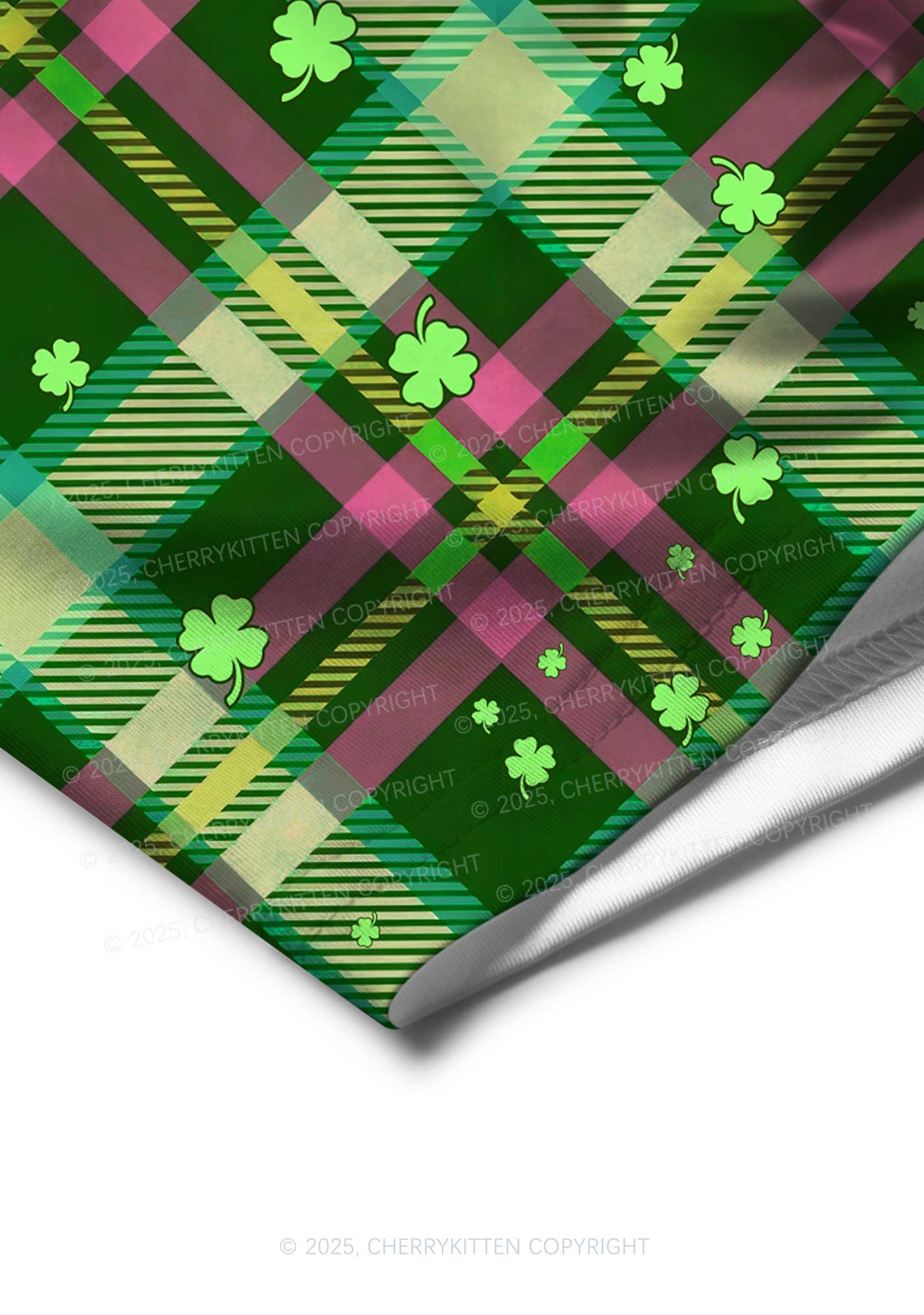 Four Leaf Clover Plaid St Patricks Y2K Print Men Boxer Briefs Cherrykitten
