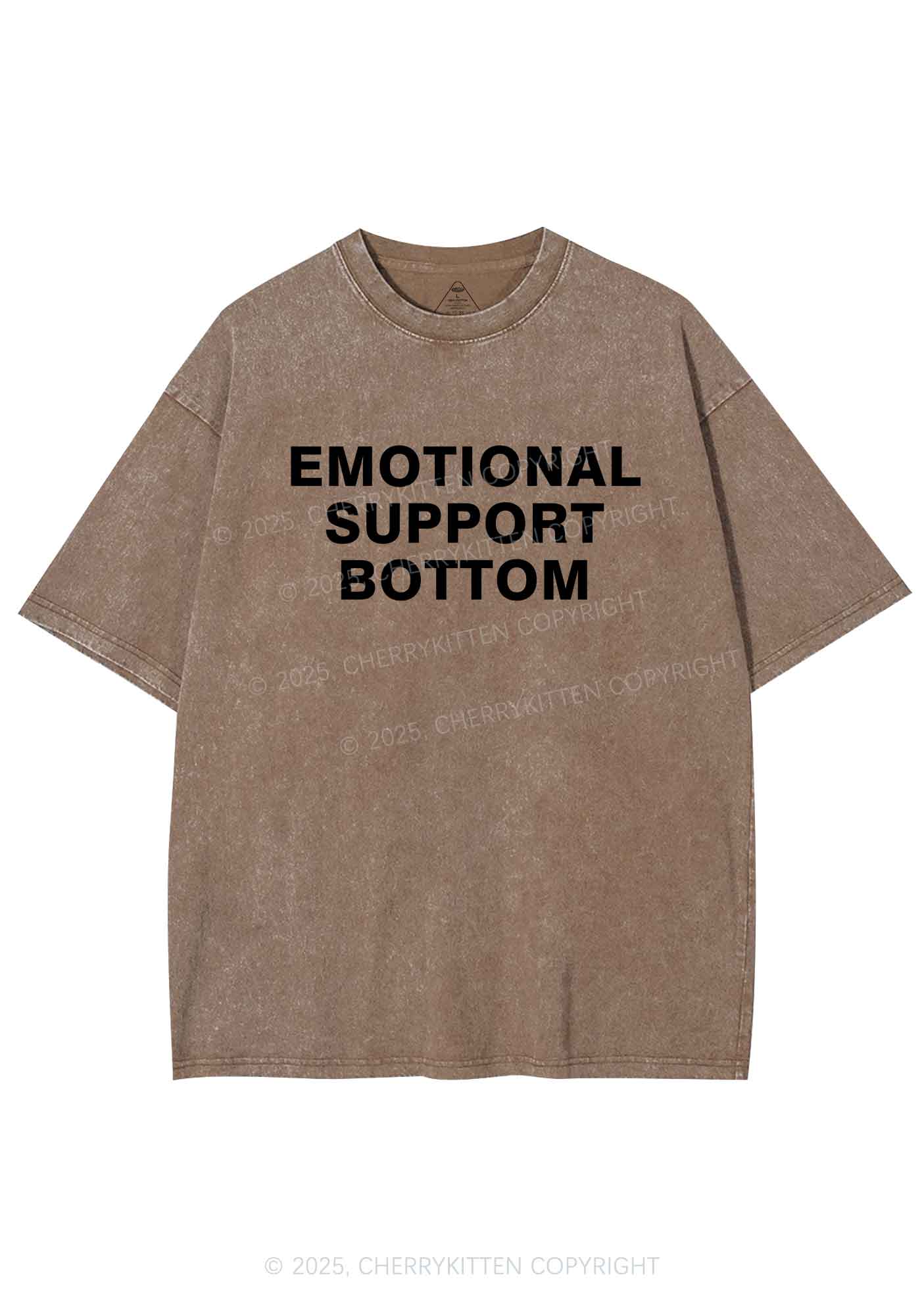 Emotional Support Bottom Pride Y2K Shirts Washed Tee Cherrykitten