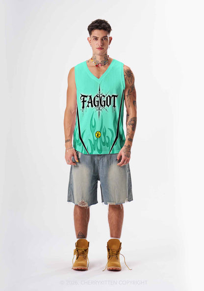 Mint Green Gothic Faggot Pride Y2K Sport Jersey Tank Cherrykitten