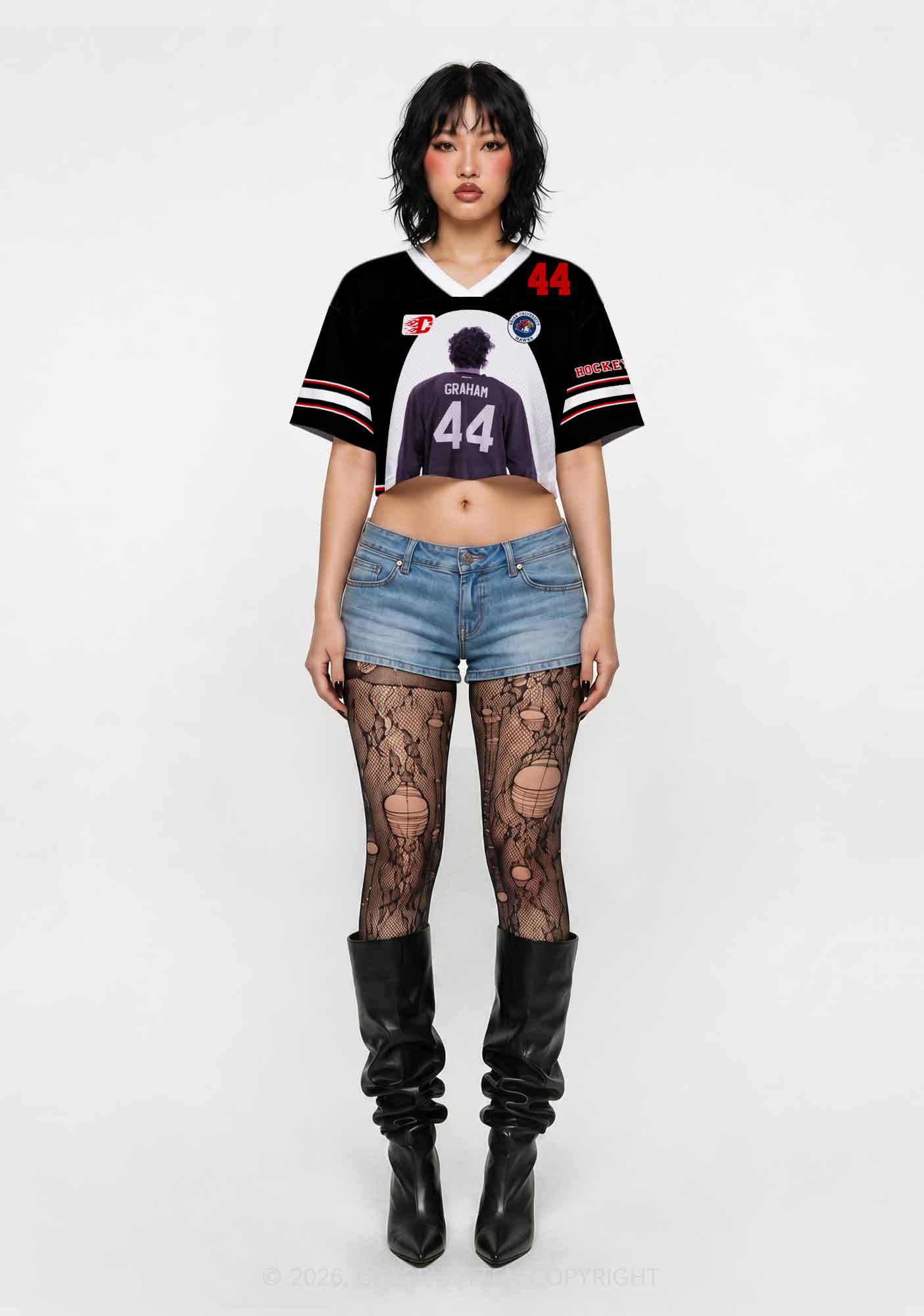 Hockey Player GG Y2K Crop Sport Jersey Shirts Cherrykitten