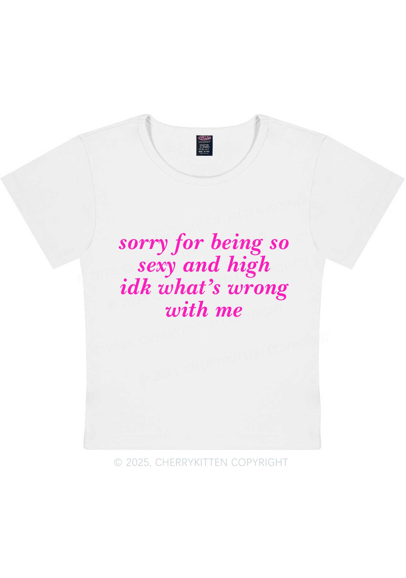 Sorry For Being So High Y2K Baby Tee Cherrykitten
