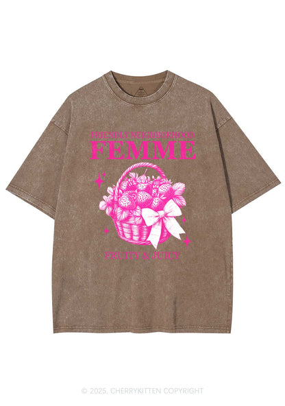 Friendly Neighborhood Femme Y2K Shirts Washed Tee Cherrykitten
