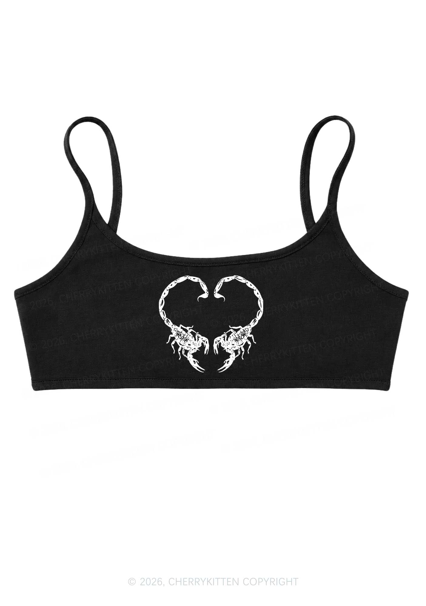 Skull Scorpion Heart Y2K Super Crop Cami Cherrykitten