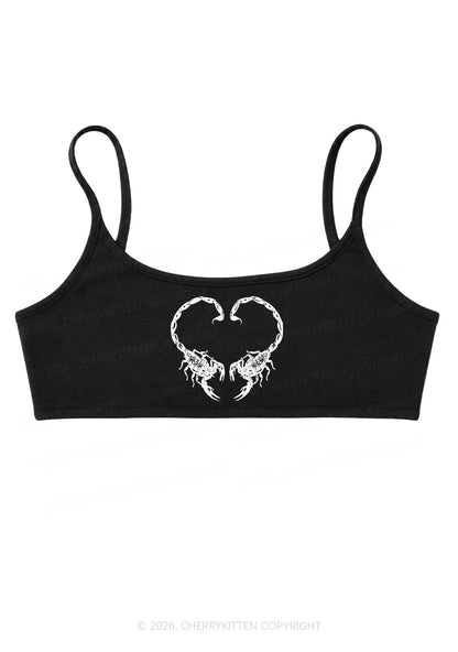 Skull Scorpion Heart Y2K Super Crop Cami Cherrykitten